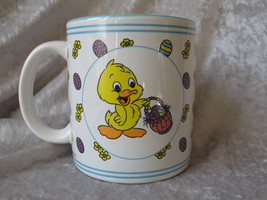 Rare U.S.C.C. Yellow Duck with Easter Eggs Basket Coffee Mug - $18.39