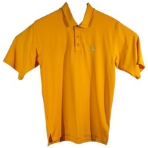Under Armour Dark Yellow Orange Polo Shirt Golf Mens Size Small Loose - $20.05