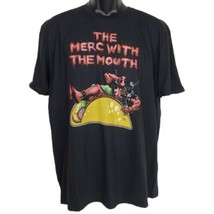 Marvel Men&#39;s T Shirt Deadpool XL Black Merc With The Mouth Taco Short Sleeve - £14.61 GBP