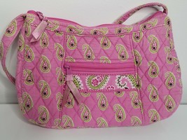 Vera Bradley Bermuda Pink Paisley Print Quilted Shoulder Bag Purse Barbie Core - £15.17 GBP