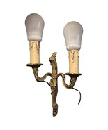 Vintage Two-Arm Brass Wall Sconce – 1940s Decorative Design - 2Y62 - $189.59 CAD