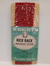 Vintage Wrights Cotton Color Red 65 Baby Rick Rack Sewing Trim 6 Yards NIP - £6.96 GBP