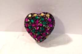 Mardi Gras  &quot;Purple Heart Shape&quot; Trinket/Jewelry Box - £5.60 GBP