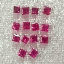 Ruby Squares , 1.90 Cttw. , Ruby Princess Cut , Square Facet , Natural Ruby , Ru - £175.85 GBP