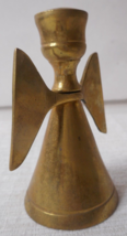 India Solid Brass Candle Holder Angel Removable Wings Tiny MCM 2 1/2&quot; Tall - £7.90 GBP