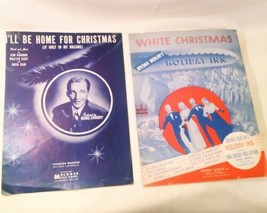BING CROSBY Sheet Music (2) I&#39;ll Be Home For Christmas/White Christmas VG WW2 - £14.60 GBP