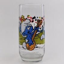 Harmony Smurfs Drinking Glass Tumbler Wallace Berrie 1983 Peyo Vintage - $19.80