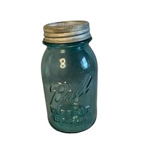 Ball Blue Glass Perfect Mason Vintage Quart Jar with Zinc Lid Glass Insert - $14.15