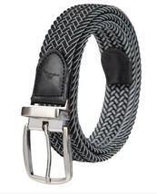 Tommy Bahama Mens Belt Black Gray Reversible Braided Stretch Adjustable - $39.99