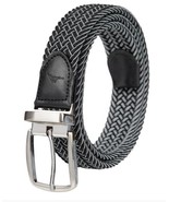Tommy Bahama Mens Belt Black Gray Reversible Braided Stretch Adjustable - $39.99