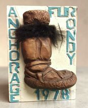 1978 Anchorage Alaska Fur Rendezvous Mukluk Pin AK Fur Rondy Pinback muk... - $64.35