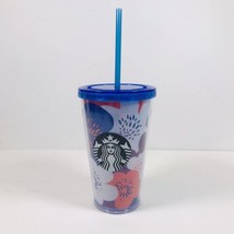Starbucks Iced Venti Tumbler 2014 Spring Summer Floral Purple Pink 16 Ounce - £22.48 GBP