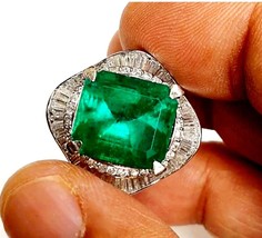 11.50 Cts Exceptional Colombian Emerald Ring Gia, Grs Certified - £38,488.09 GBP