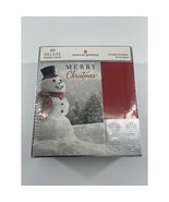 Vintage Christmas Cards Deluxe Sparkle Snowman Envelopes Holiday America... - $36.19