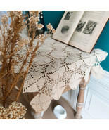White 15&quot;x49&quot; Cotton Farmhouse Crochet Country Rustic Lace Table Runners  - £15.92 GBP