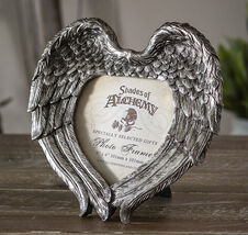 Gothic Angel Winged Heart Photo Picture Frame Wall Or Easel Desktop Display - $20.99