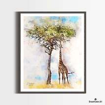 Premium Art Print Giraffe in Watercolors, by Dreamframer Art - £30.22 GBP+