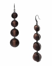 Michael Kors Ebony Wood Graduated Drop Earring with Pave Detail MKJ1579 $140 - £70.48 GBP