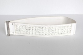 Armani Exchange AIX Leather Woven Stretch Belt in White B5BE859 Size L BNWT - £30.92 GBP
