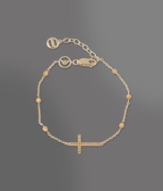 Emporio Armani Cross Bracelet in Gold $110 BNWT & EA Pouch 100% Authentic - £71.21 GBP