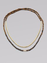 Michael Kors MKJ1605 Gold-Tone Double-wrapped Textured Bead Necklace BNWT $175 - £38.55 GBP