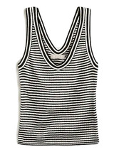 NEW JCrew Women’s Striped V-neck Sweater Tank Side Large NWT - $58.91