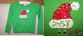 Girls Size 5 Green Empress Santa Clause Claus Holiday Christmas Sweater EUC - £15.93 GBP