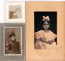 A.E., Edith, &amp; Alice Bucker (3) Cabinet Photos - Washington D.C., Portland Maine - £42.09 GBP
