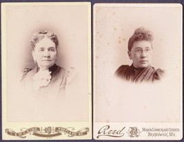 Mrs. Moses W. &amp; Maggie Libby (2) Cabinet Photos Portland/Bethel/Brunswick ME - £27.71 GBP