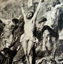 Rubens Jesus Christ On The Cross 2 Print 1939 Gray Tone Religious Art DWX2C - $39.99