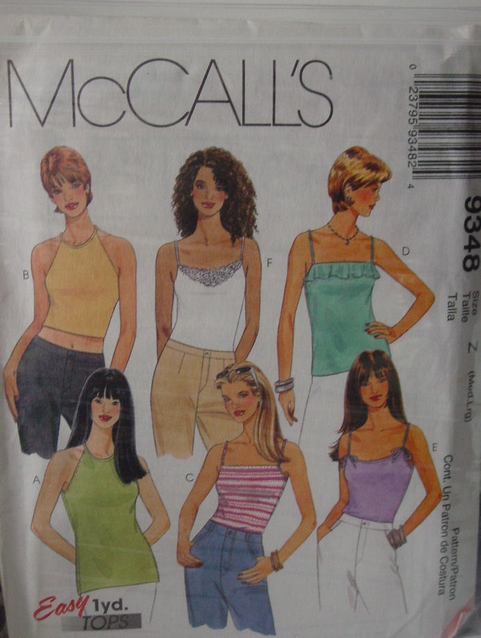 Pattern 9348 sz M-LG Young Misses Summer Top Stretch Knits ONLY - £4.53 GBP