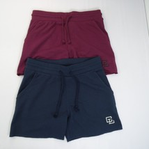 Lot of 2 Clifford Lenox Everday Shorts Blue Maroon Size M Knit Gym Workout - £22.37 GBP