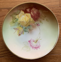 Thomas Sevres Bavaria Floral Roses Handpainted Plate Marechal Niel by A. Greiner - £7.86 GBP