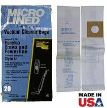 MICRO-LINED Eureka Style U Allergen Vacuum Bags for Bravo Uprights, 16 Bags. - £18.64 GBP