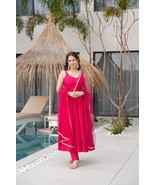 Pink Roman Silk Chanderi Anarkali Suit - $890.98 MXN+