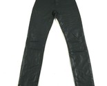J Brand Jeans Donna 27 Nero Tela Cerata Luccicante Lucido Slim Skinny Ad... - £29.76 GBP