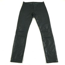J Brand Jeans Donna 27 Nero Tela Cerata Luccicante Lucido Slim Skinny Aderente - £29.60 GBP