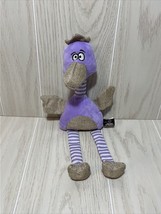 bow wow pet products purple bird Plush striped legs brown crinkle wings squeaks - £10.27 GBP