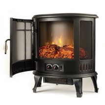 Electric Fireplace Fan Stove Rustic Portable Space Room Heater Flame Log 1500W - £421.60 GBP