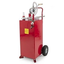 30 Gallon Transfer Gas Can Portable Fuel Storage Tank Pump Steel Wheel 8... - £334.60 GBP