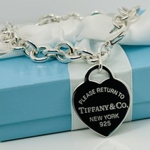 8.75&quot; Please Return to Tiffany Large Heart Tag Charm Bracelet Plus Size - $525.00