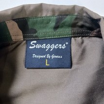 Swaggers designed by Genesis Men's XL Button Up Green Shirt U.S. Force U.S. Flag image 4