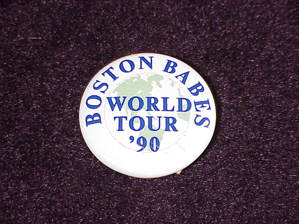 Boston Babes World Tour '90 Pinback Button, Concert, 1990 - $5.75