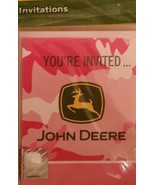 John Deere Pink Birthday (8) Eight Party Invitations with Envelopes - £6.45 GBP