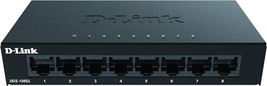 D Link Ethernet Switch 8 Port Gigabit Unmanaged Desktop Plug and Play Sturdy Met - £37.88 GBP
