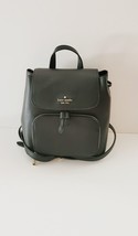 Kate Spade Kristi Refined Grain Leather Medium Flap Backpack Messenger Black - £74.38 GBP