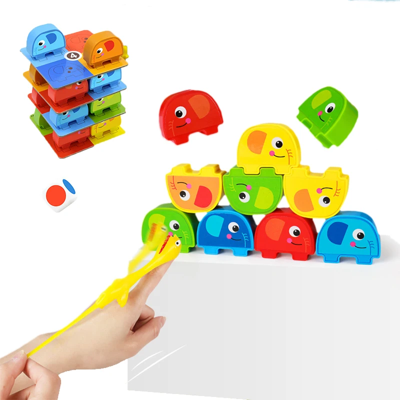 Kids Balance Blocks Stress Reliever Toys Finger Birds Catapult Stacking Matching - £10.14 GBP+