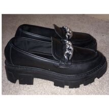 No Boundaries Chunky Platform Chain 6 Women's Y2K Loafers Goth Grunge Black - $18.90