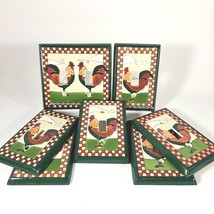COUNTRY KITCHEN FARM HAND PAINTED ROOSTERS CHICKEN SWITCH PLATES SET OF ... - $48.88 CAD