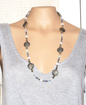 Vintage necklace beaded Sun tribal - $3.95